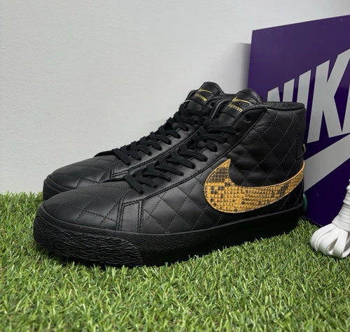 Size 11 - Nike Supreme x Zoom Blazer QS SB Mid Black Snakeskin | NEW!