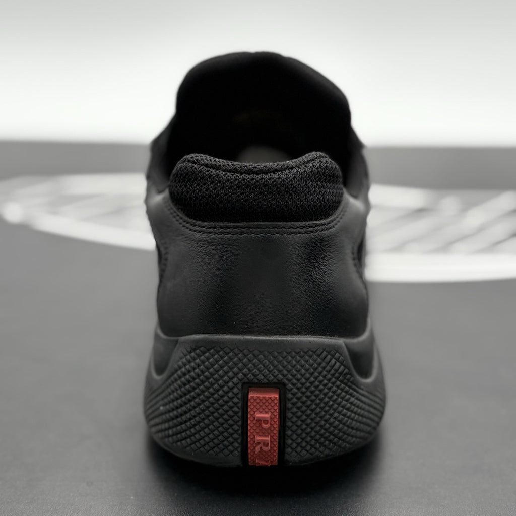 Size 7 UK (8 US) - Prada Americas Cup ' Black Leather ' | GOOD CONDITION!