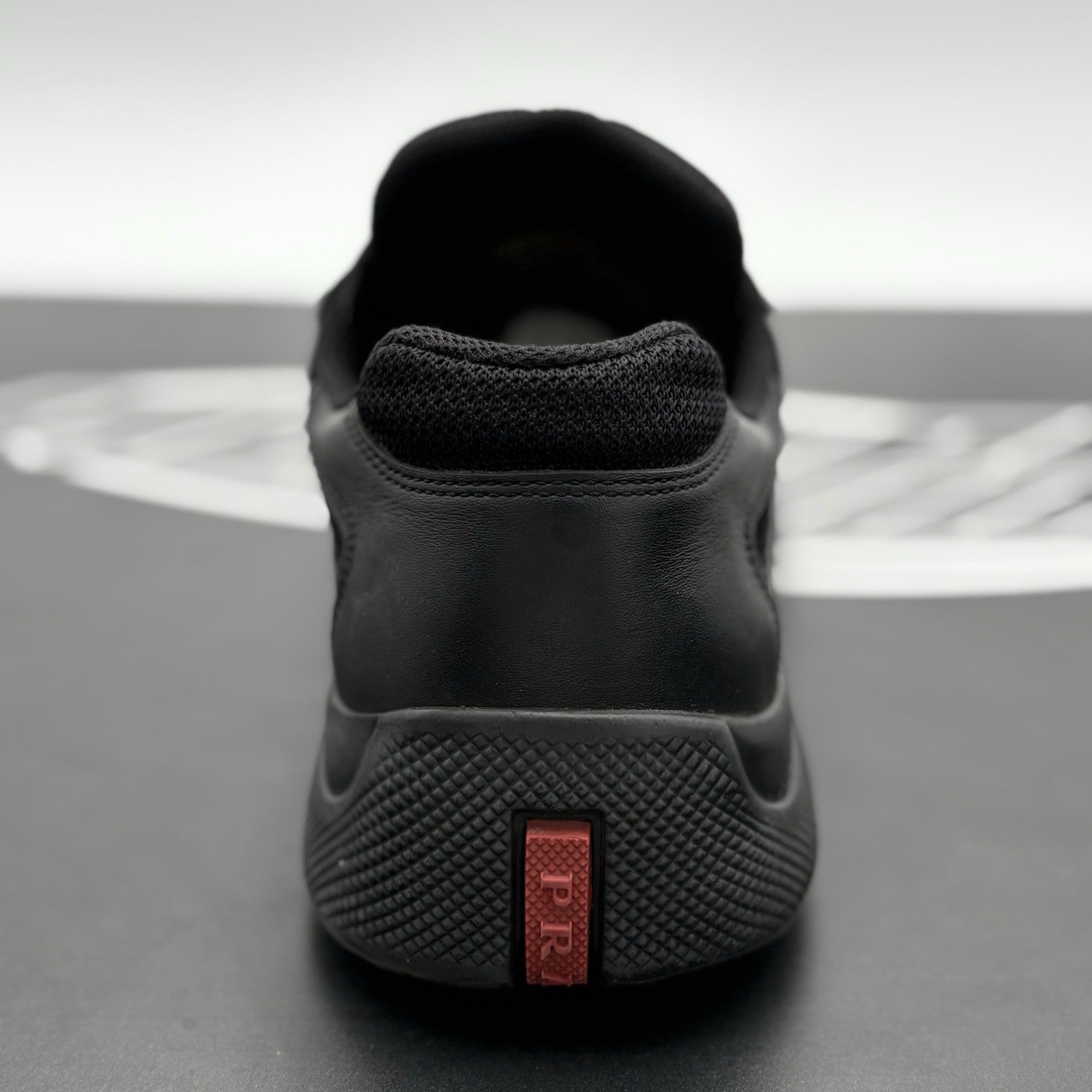 Size 7 UK (8 US) - Prada Americas Cup ' Black Leather ' | GOOD CONDITION!
