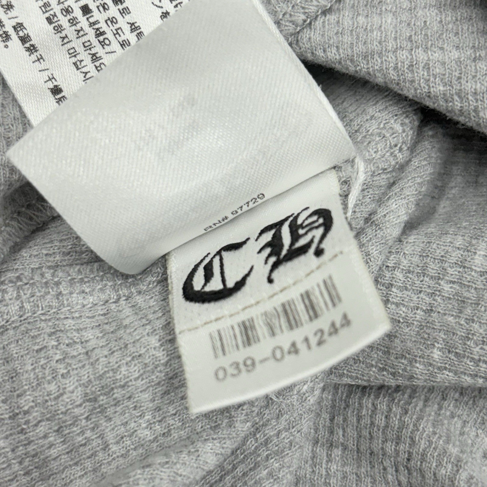 Size L - Chrome Hearts Dagger Long Sleeve Thermal ' Grey ' | WORN 1-3x