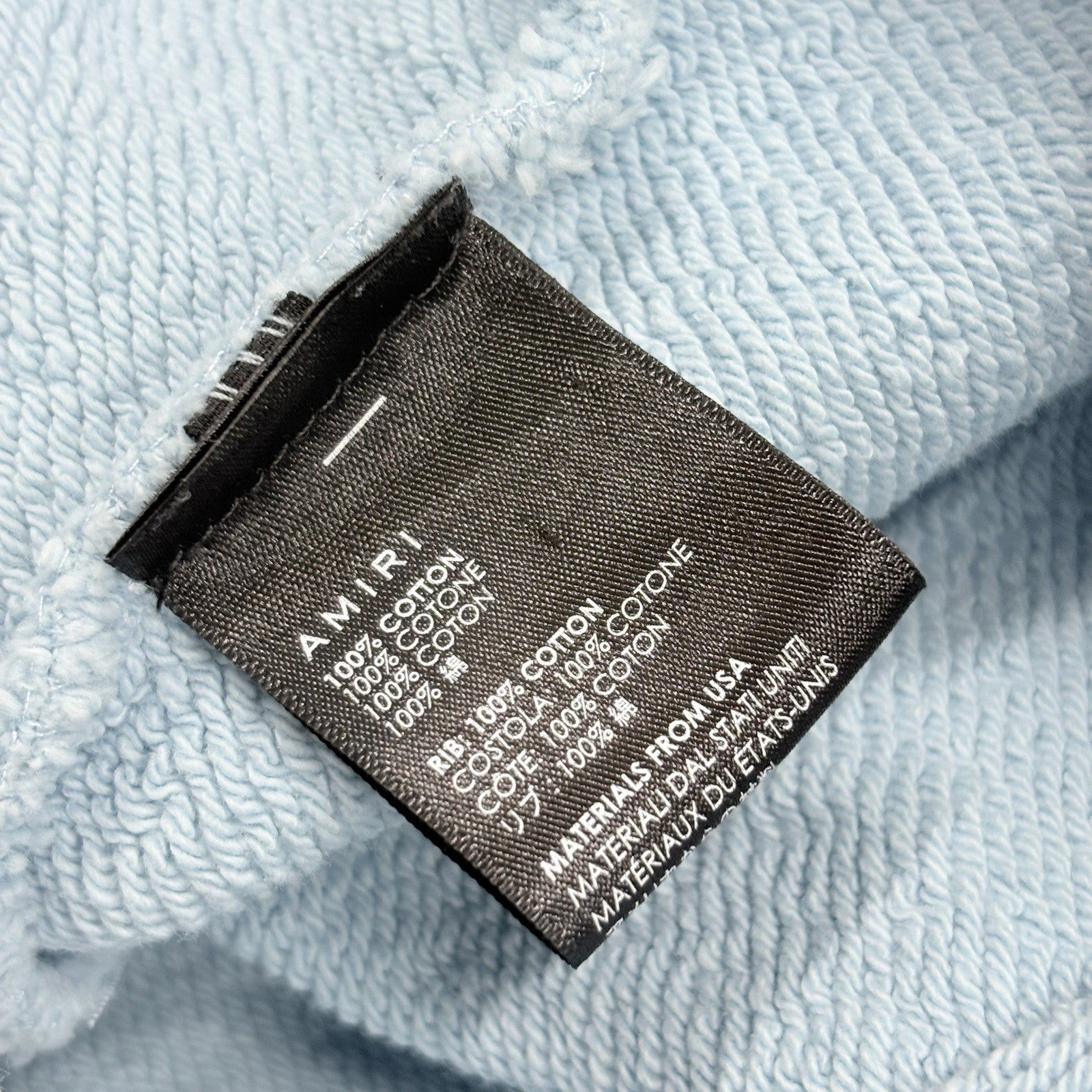 Size M - Amiri Eternal Happiness Embroidered Hoodie ' Blue ' | GREAT CONDITION!