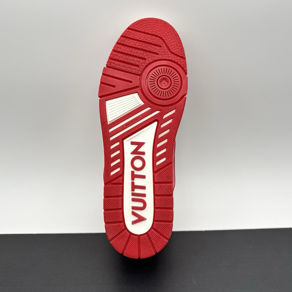Size 8.5 LV (9.5-10 US) - Louis Vuitton Trainer  ' White, Red ' | SUPER CLEAN!