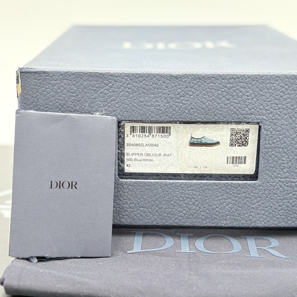 Size 42 (9 US) - Dior Snow ' Quilted Puffer Oblique Slipper - Blue ' | EXCELLENT