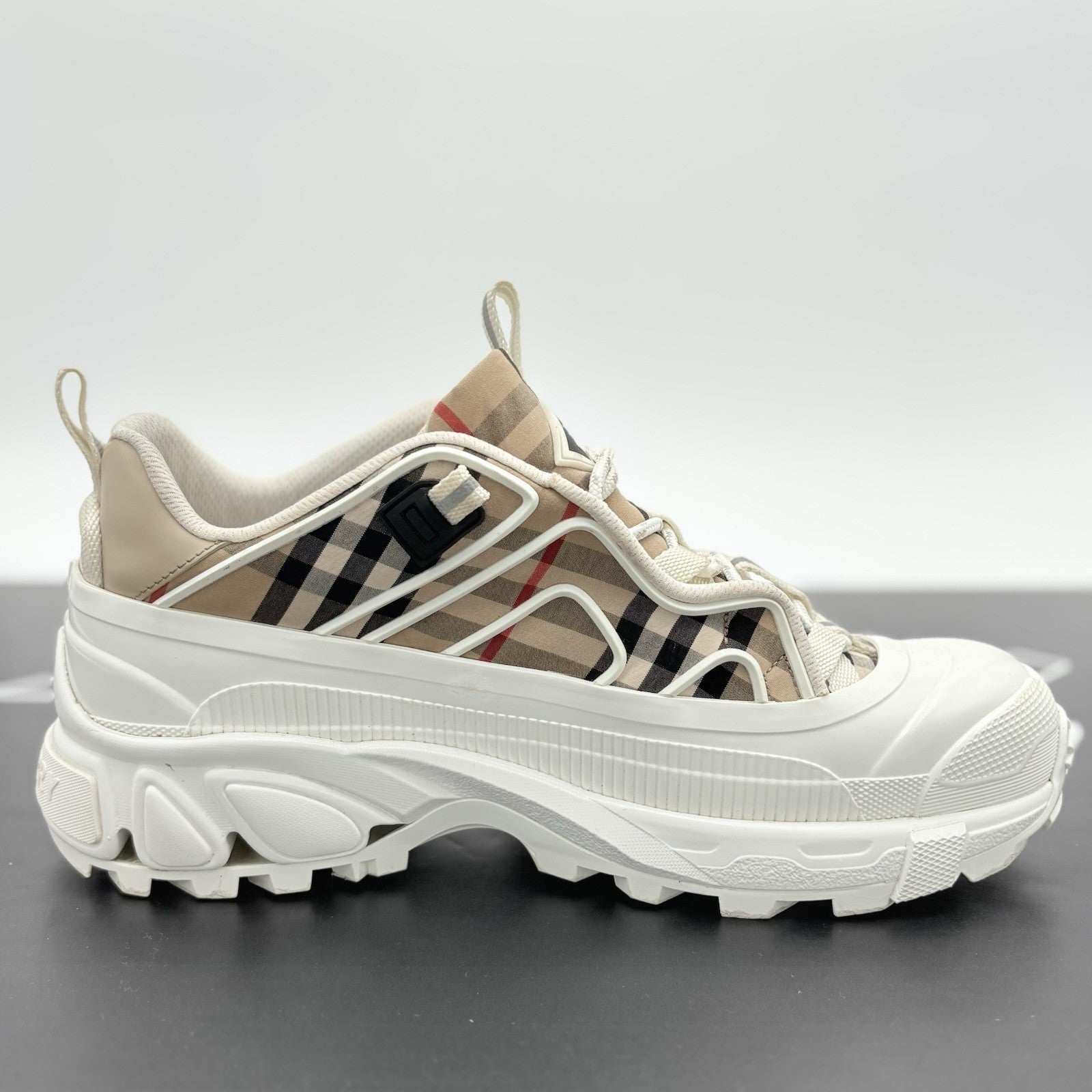 Size 43 (10 US) - Burberry Arthur Vintage Check ' Archive Beige White ' | GREAT!