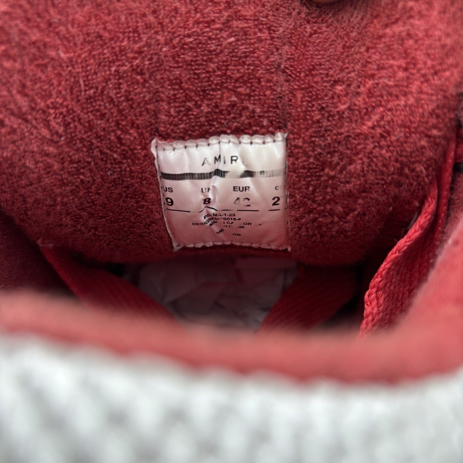 Size 42 (9 US) Amiri MA-1 ' White, Red ' | GOOD CONDITION!