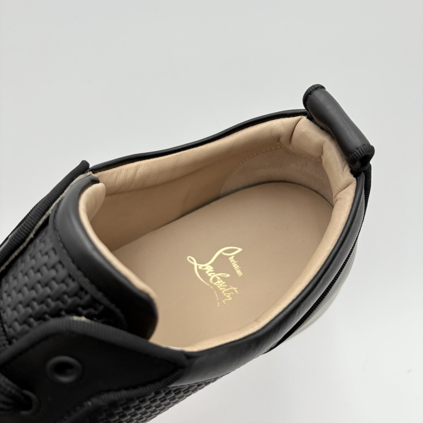 Size 45 (12 US) Christian Louboutin Low Leather Sneaker ' Black ' | SUPER CLEAN!