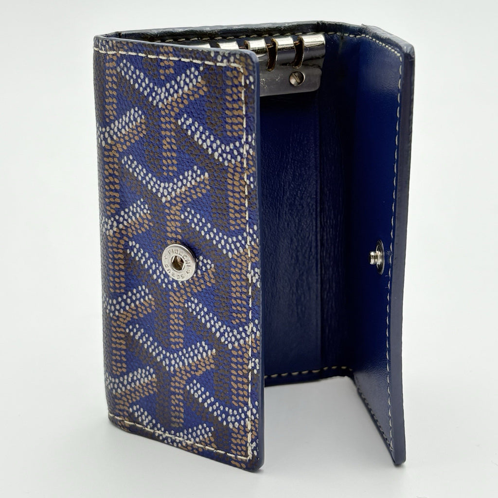 Goyard Saint Michel Navy Blue Coated Canvas Key Holder Wallet | 100% AUTHENTIC!