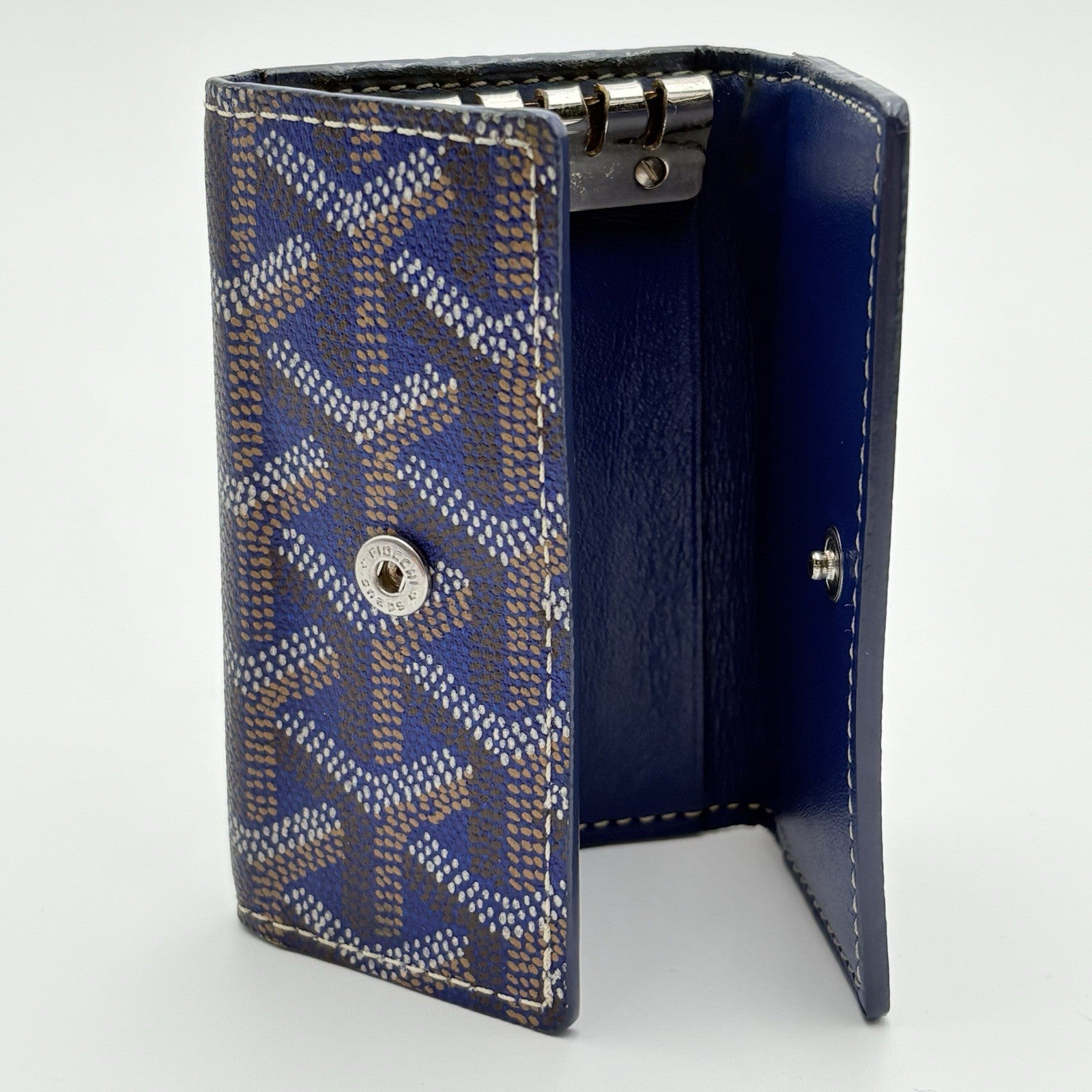 Goyard Saint Michel Navy Blue Coated Canvas Key Holder Wallet | 100% AUTHENTIC!