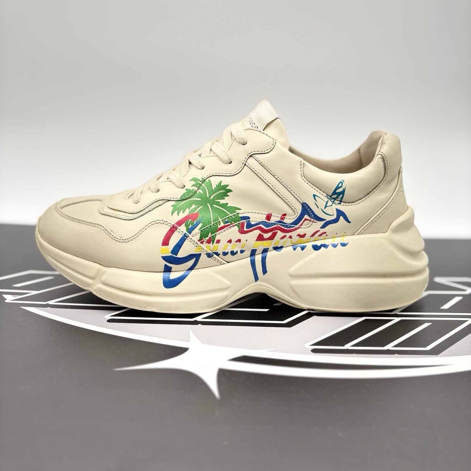 Size 9 G (9.5 US) Gucci Rhyton GG  ‘ Hawaii Ivory Multi ’ | GOOD CONDITION!