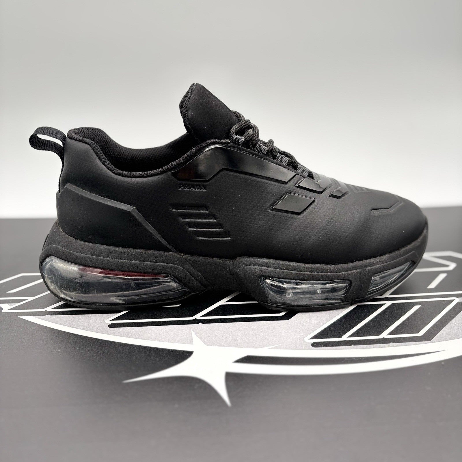 Size 8.5 UK (9.5 US) Prada Collision Technical Fabric ' Black ' | GREAT COND!