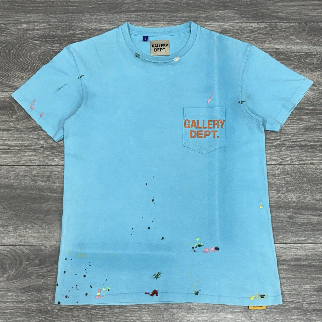 Size Small - Gallery Dept. Vintage Logo Painted Tee ' Turquoise '