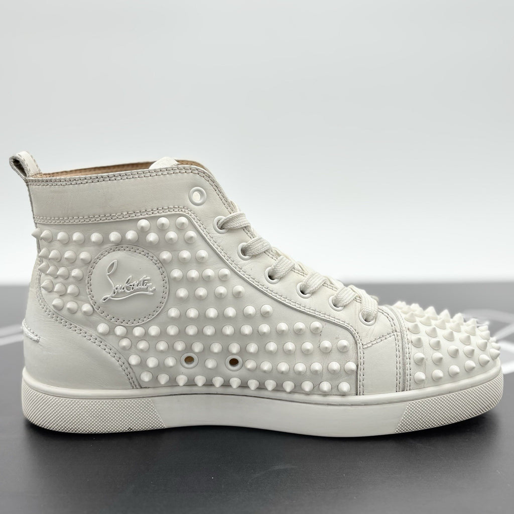 Size 41 (8 US) - Christian Louboutin Flat Spikes ' White ' | GOOD CONDITION!