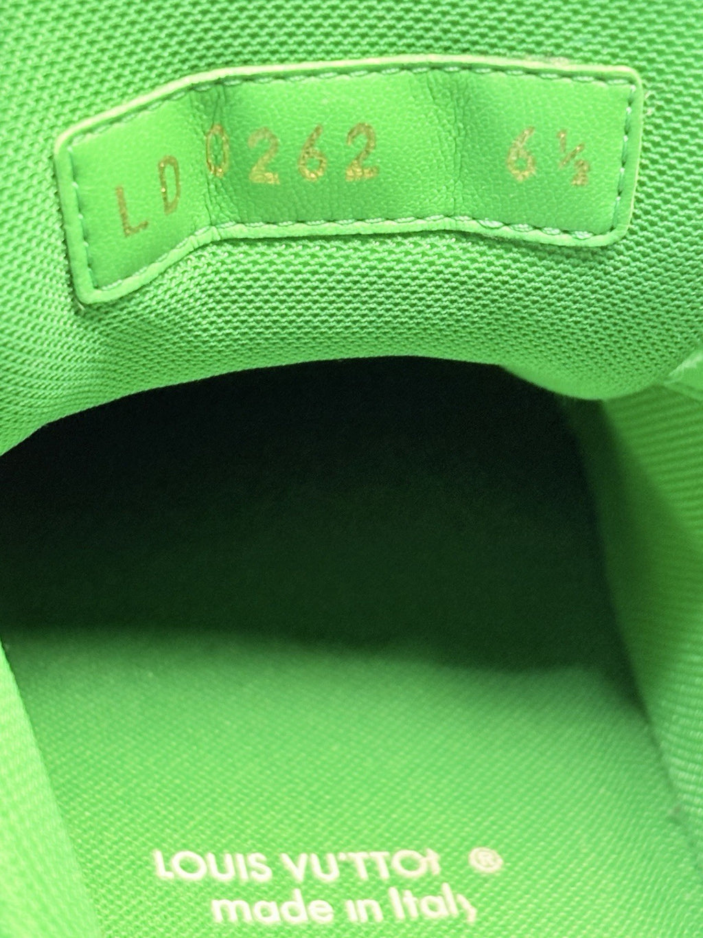 Size 6.5 LV (7.5-8 US) Louis Vuitton Trainer ' White Green Recycled ' | CLEAN!