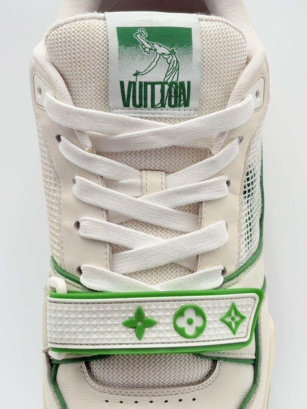 Size 10 LV (11-11.5 US) Louis Vuitton Strap Trainer ' Green ' | SUPER CLEAN!