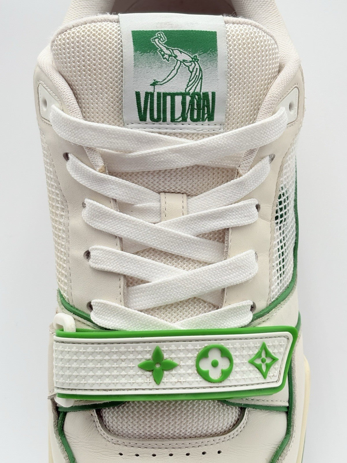 Size 10 LV (11-11.5 US) Louis Vuitton Strap Trainer ' Green ' | SUPER CLEAN!