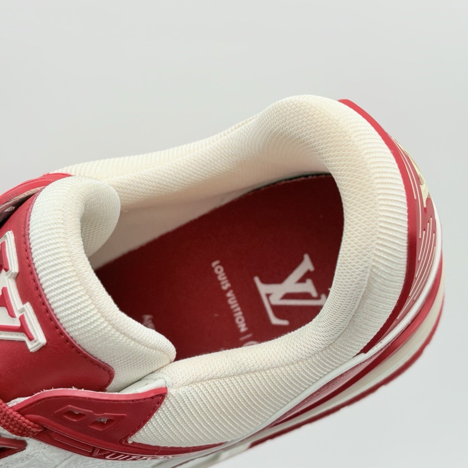 Size 9 LV (10-10.5 US) Louis Vuitton Trainer  ' Red White ' | EXCELLENT COND!