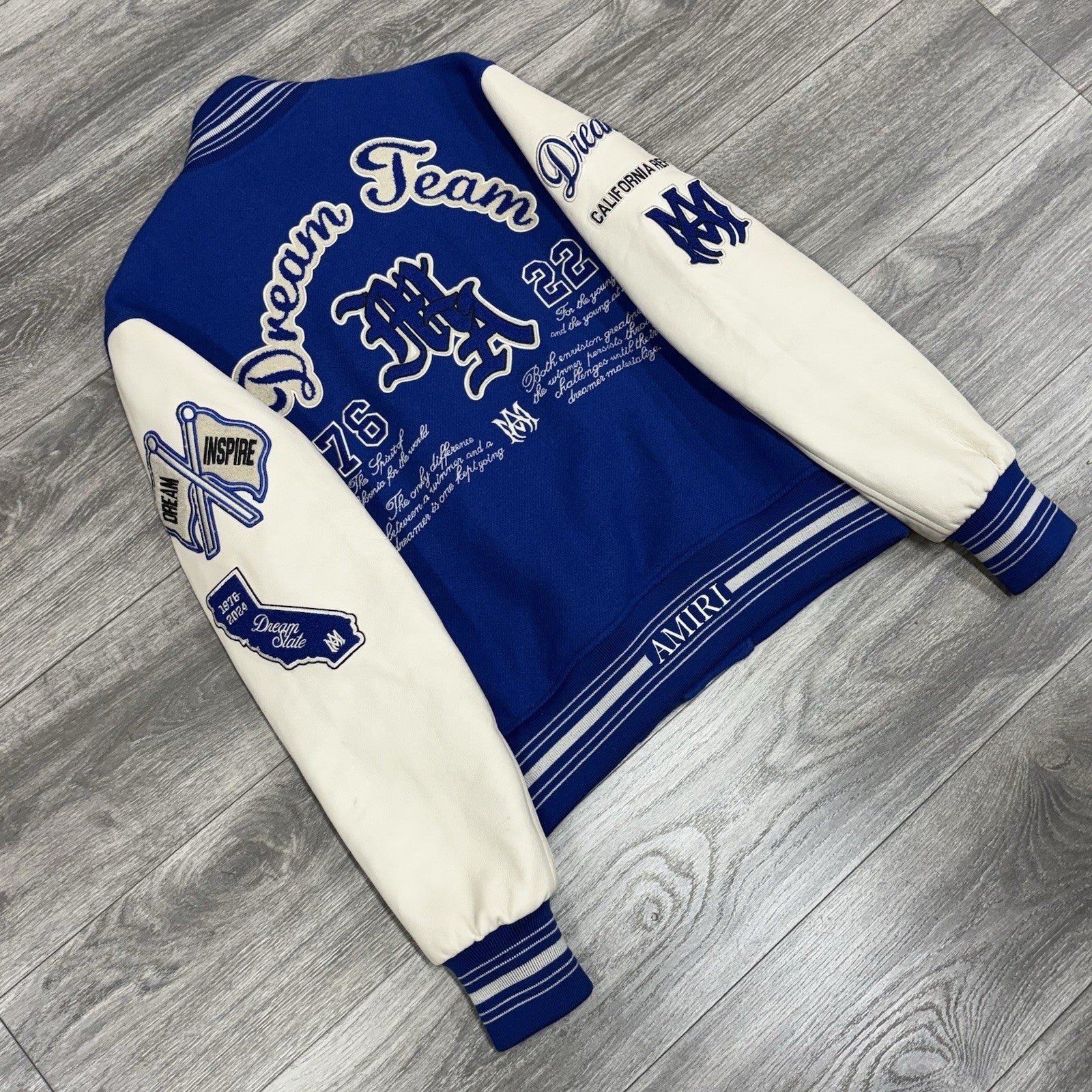 Size Large - Amiri Dream Team Varsity Jacket ' Blue ' | WORN 3x | 100% AUTHENTIC