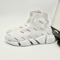 Size 39 (6 US) - Balenciaga Speed Trainer Allover Logo ' White ' | BRAND NEW!