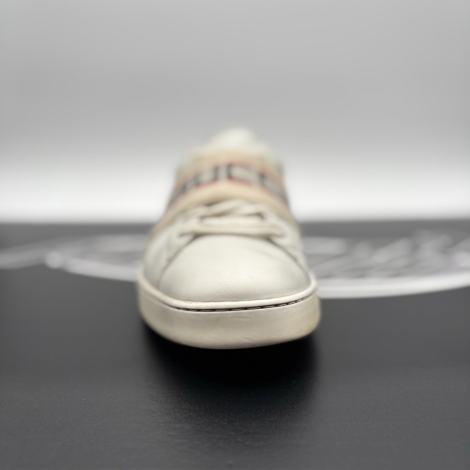 Size 11 G (11.5 US) - Gucci Ace Gucci Stripe ‘ White, Red ‘
