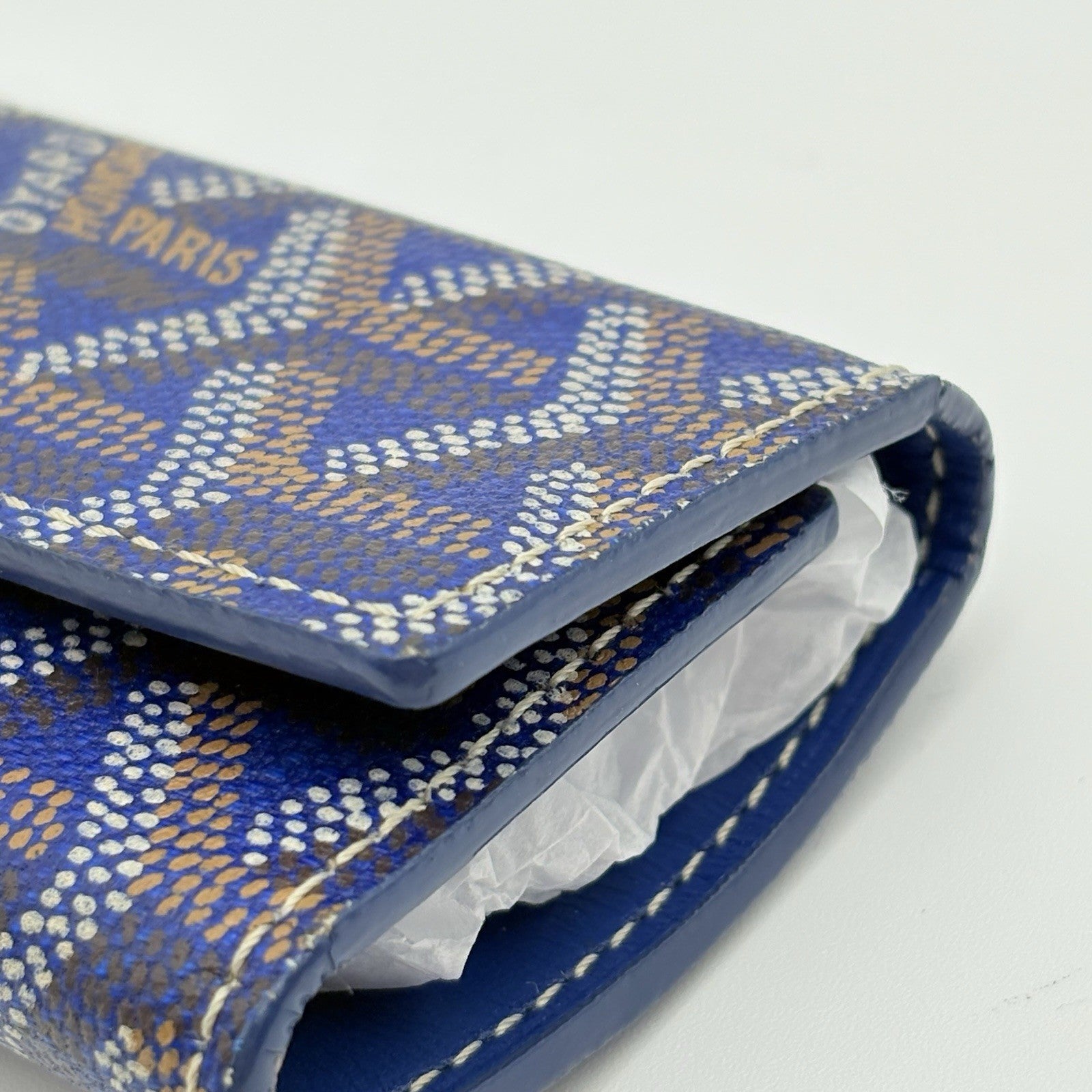 Goyard Saint Michel Navy Blue Coated Canvas Key Holder Wallet | 100% AUTHENTIC!