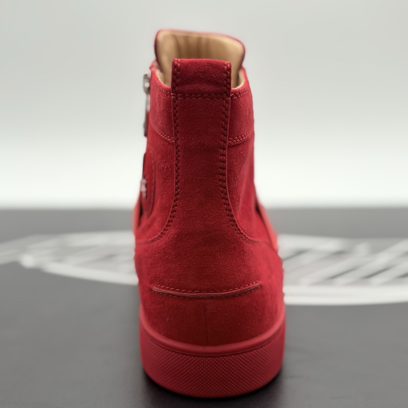 Size 45.5 (12.5 US) - Christian Louboutin Suede Cross Strap ' Red ' | BRAND NEW!