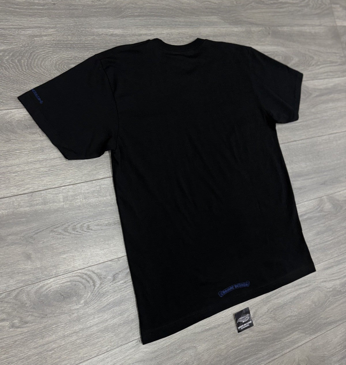 Size Large - Chrome Hearts Blue Neck Logo T-Shirt ' Black ' | BRAND NEW!
