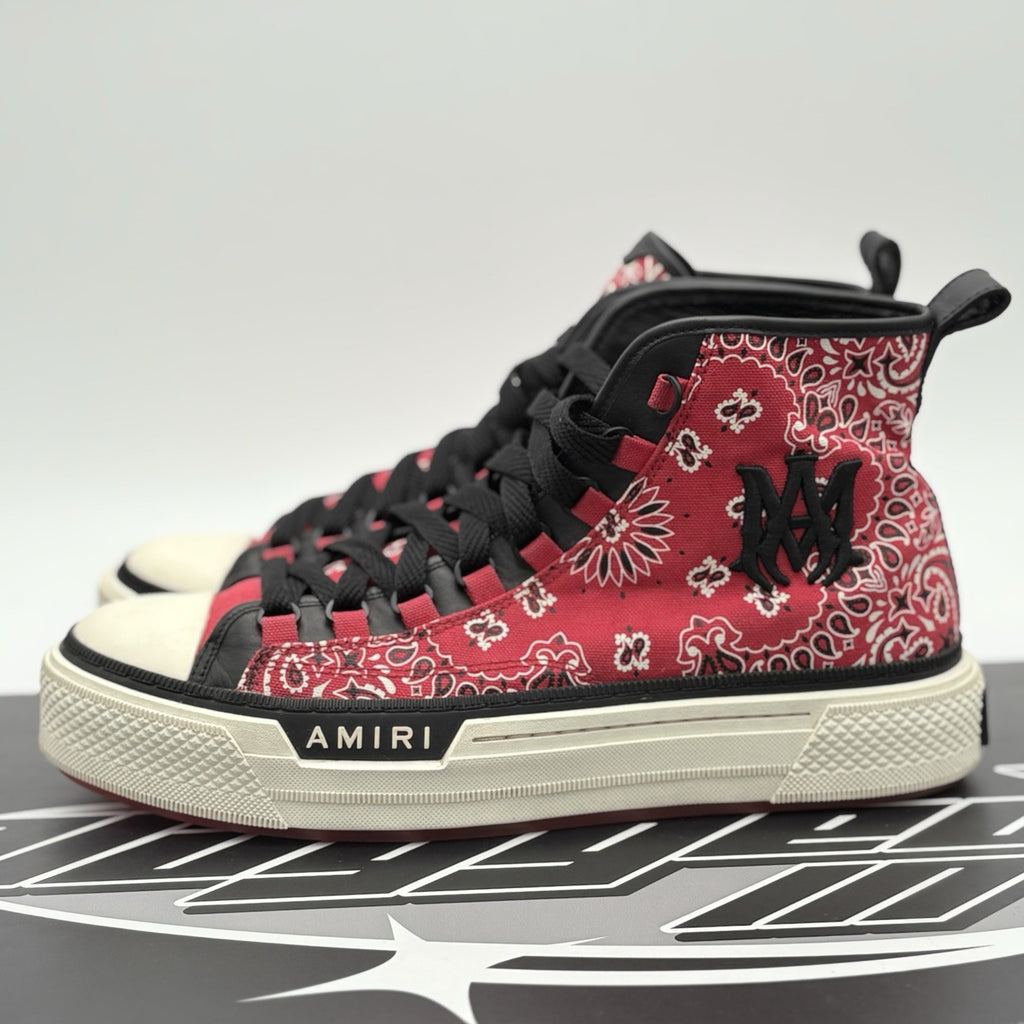Size 44 (11 US) Amiri Bandana Canvas High-Top Sneaker ' Red ' | GREAT CONDITION!