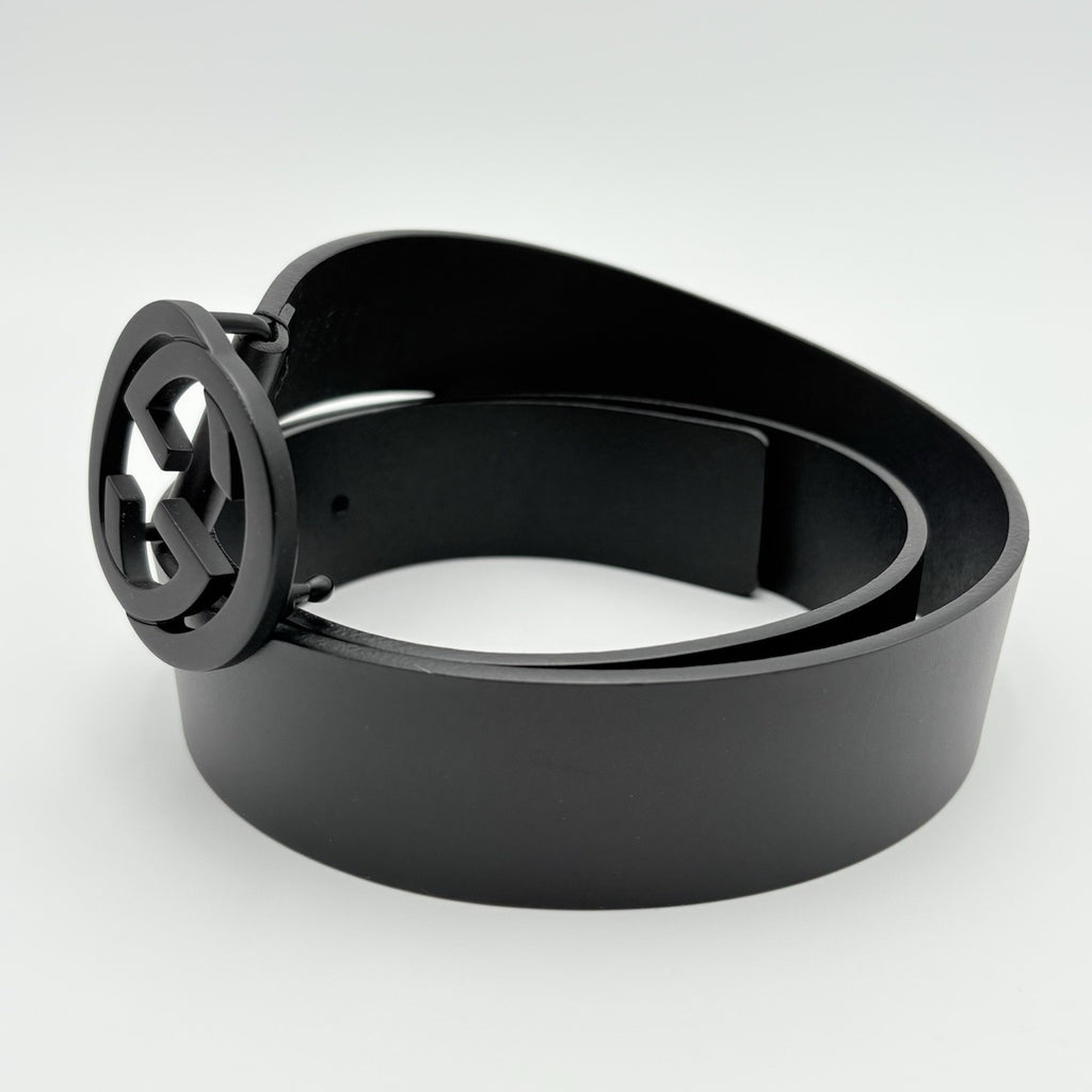 Gucci Belt GG Leather Interlocking Buckle ' Black ' | ONLY WORN 1-3x !