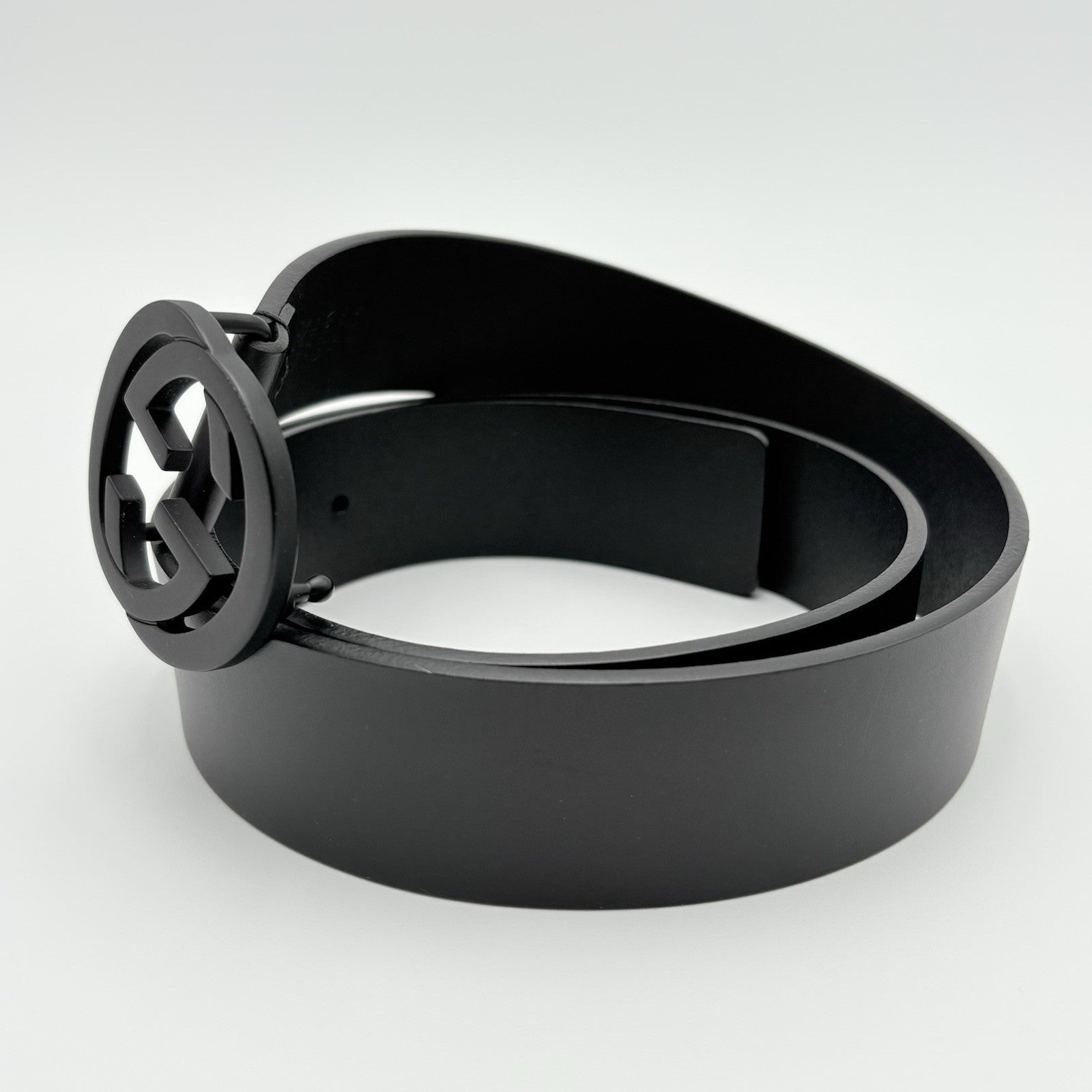 Gucci Belt GG Leather Interlocking Buckle ' Black ' | ONLY WORN 1-3x !