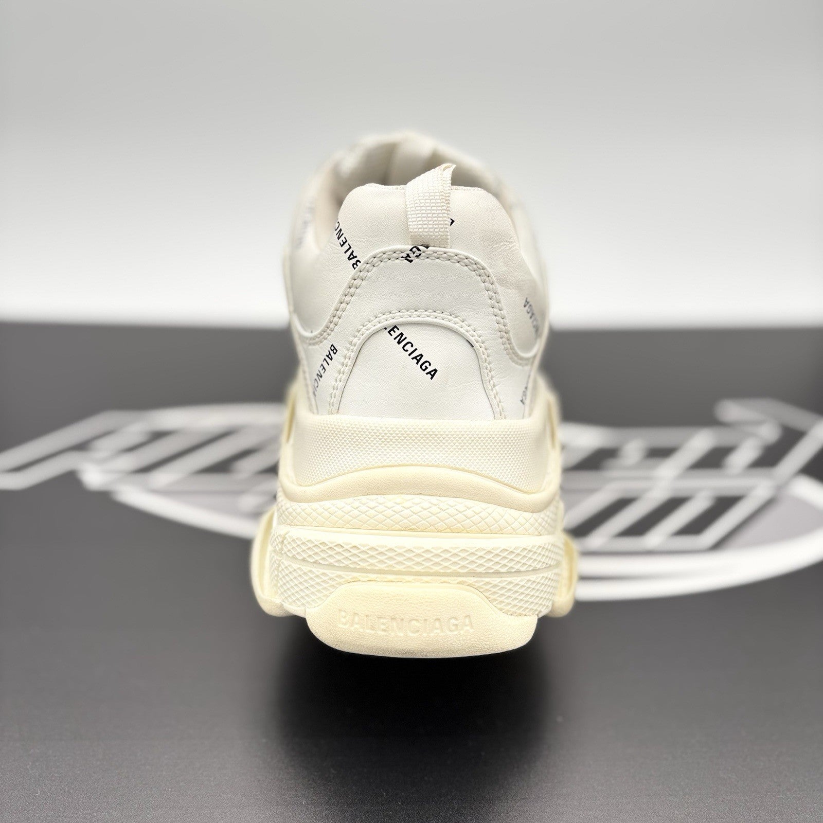 Size 45 (12 US) - Balenciaga Triple S ' Allover Logo White ' | GREAT!