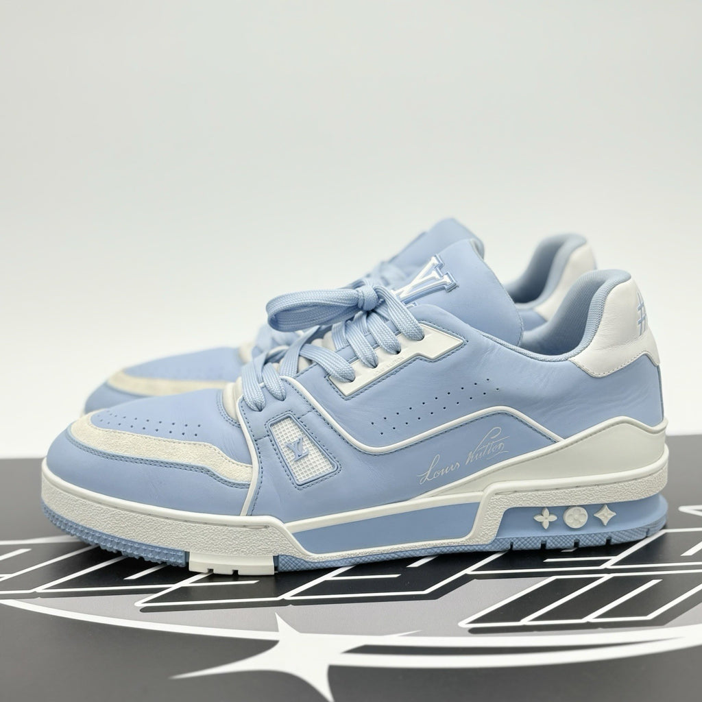 Size 9.5 LV (US 10.5-11) - Louis Vuitton Trainer ' Light Blue ' | GREAT COND!