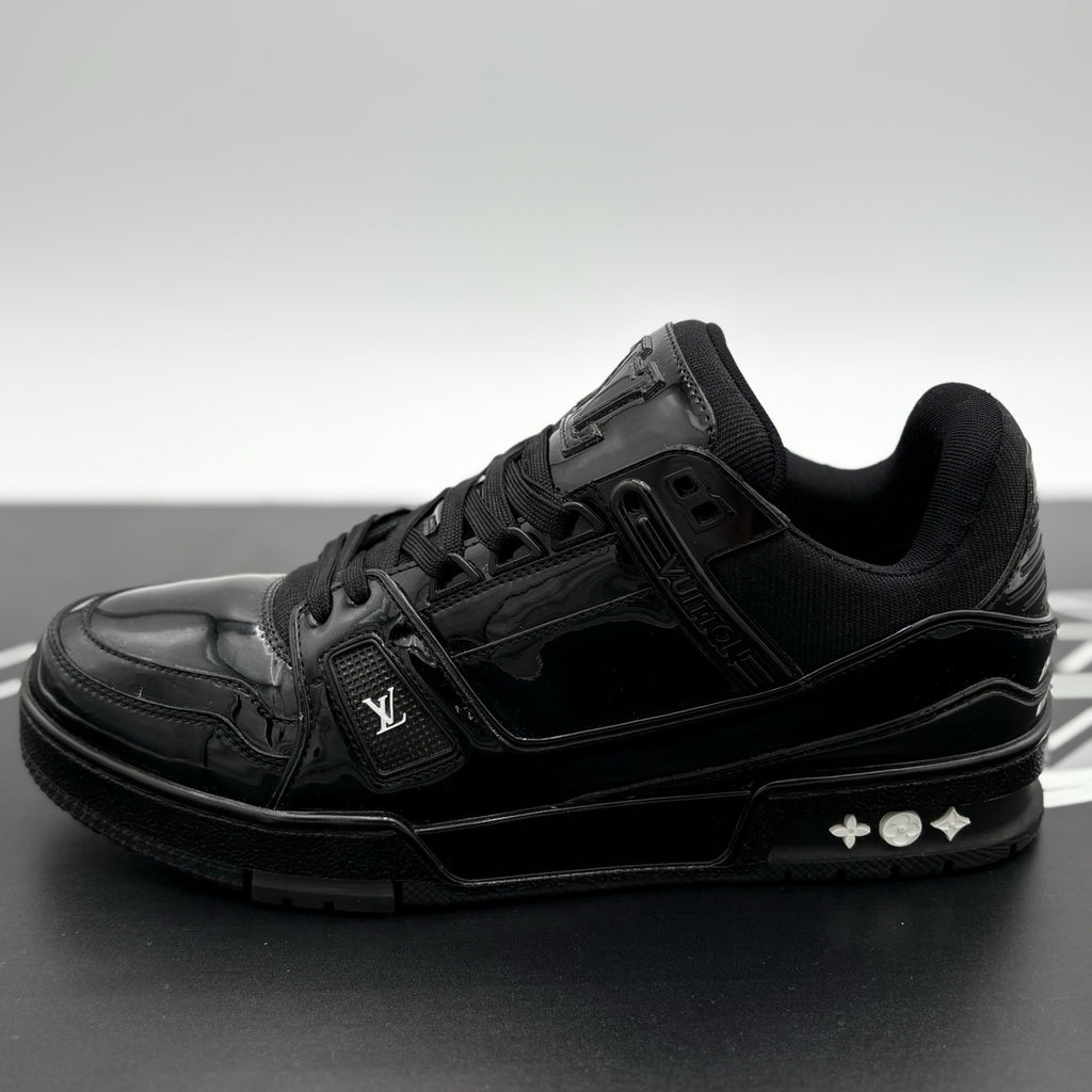 Size 6 LV (7-7.5 US) Louis Vuitton Trainer ' Patent Leather Black ' | GREAT COND