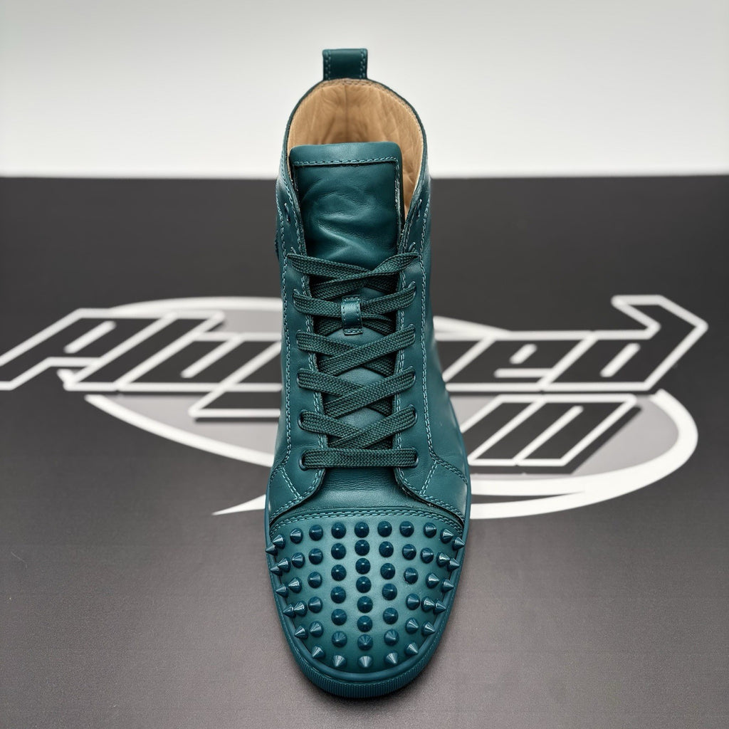Size 42 (9 US) - Christian Louboutin Flat Spikes ' Green ' | GREAT CONDITION!