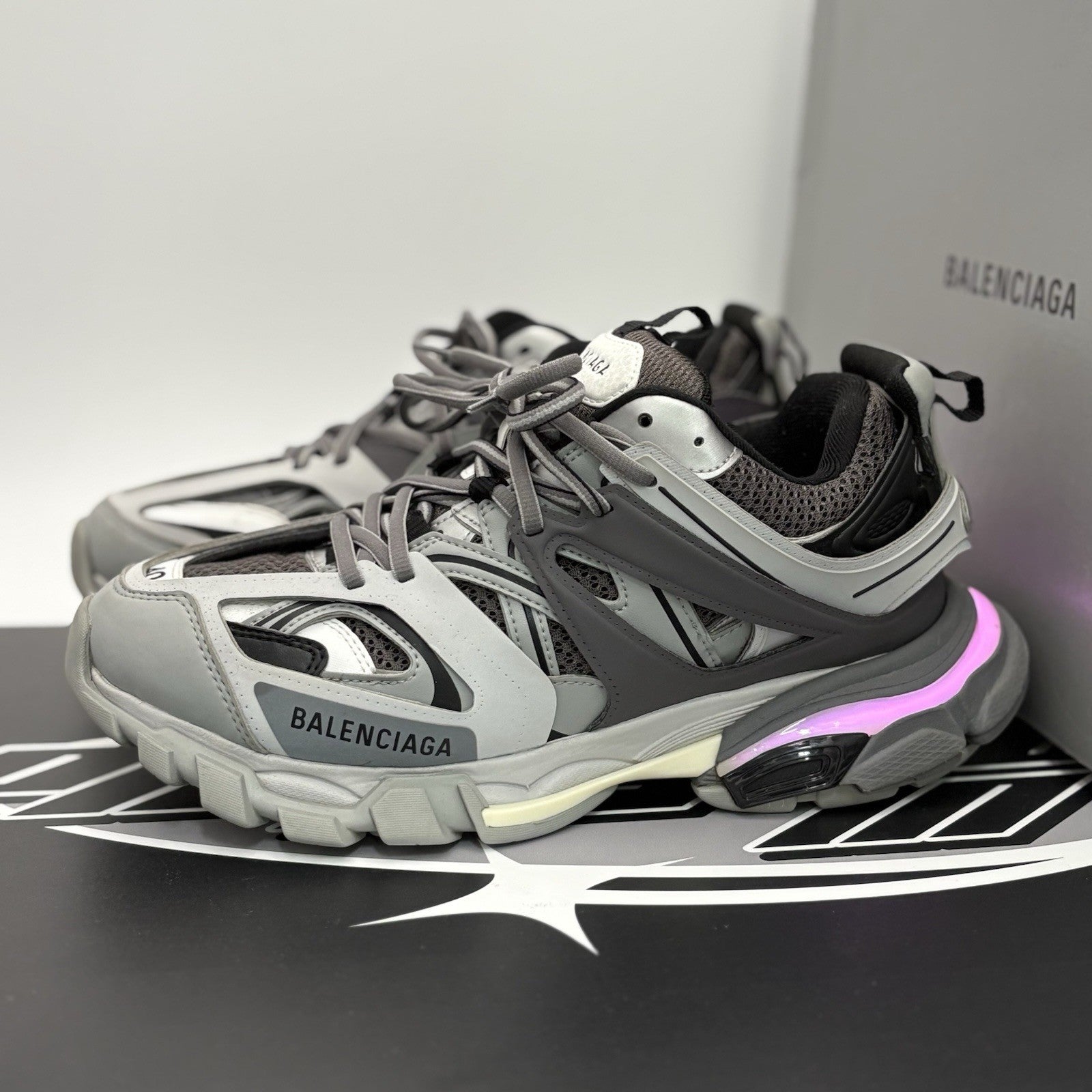 Size 40 (7 US) - Balenciaga Track LED Sneaker ' Silver, Grey ' | GREAT COND!