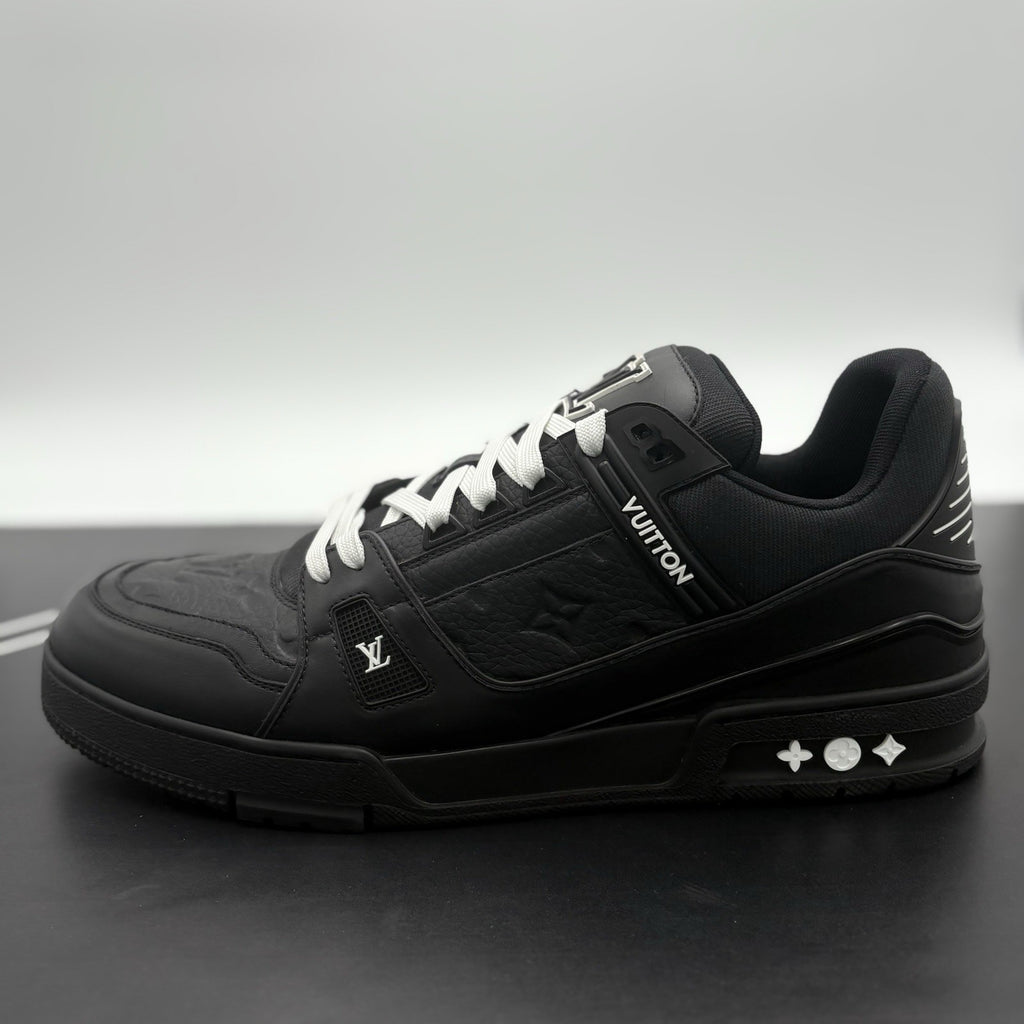 Size 11 LV (12-12.5 US) - Louis Vuitton Trainer ' Black ' | EXCELLENT!