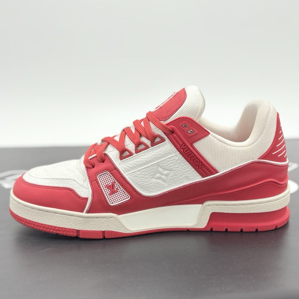 Size 7 LV (8-8.5 US) Louis Vuitton Trainer  ' Red White ' | SUPER CLEAN!