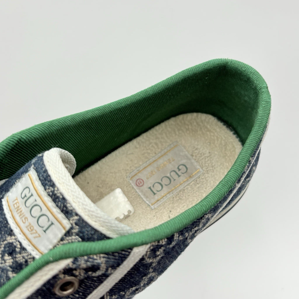 Size 11 G (11.5 US) - Gucci Tennis 1977 Denim GG Print Sneaker | GREAT CONDITION
