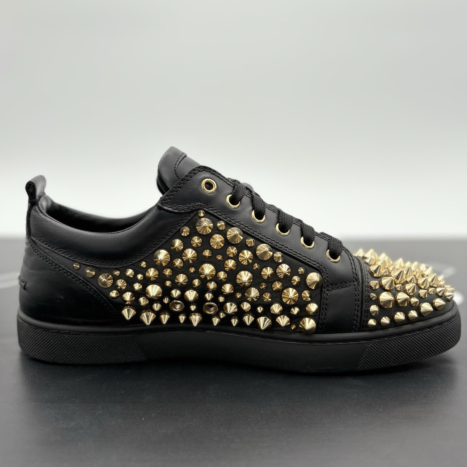 Size 43 (10 US) Christian Louboutin Low Spiked Sneaker  ' Black Gold ' | GOOD!