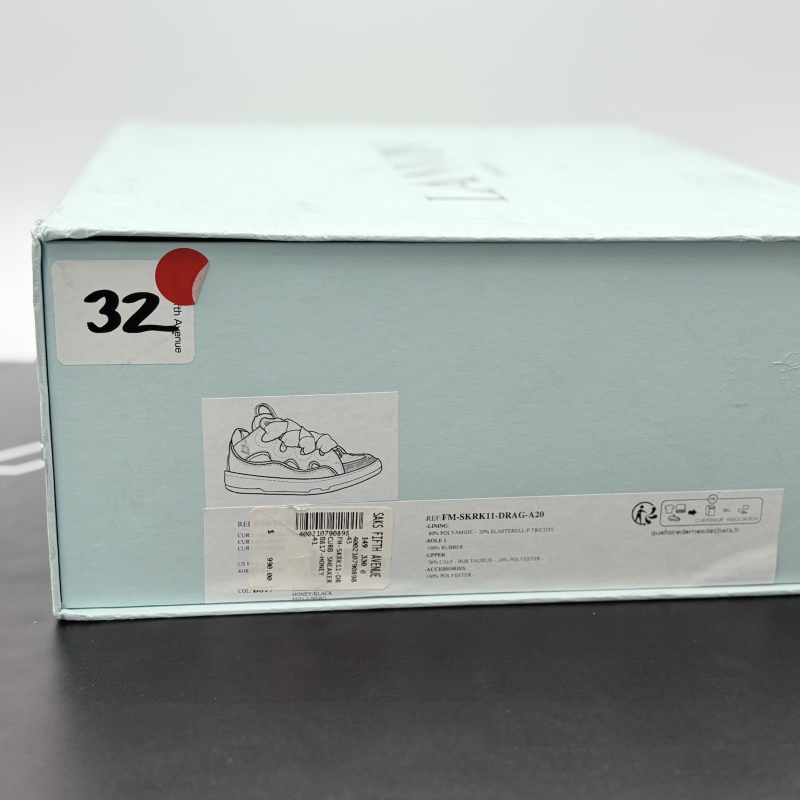 Size 41 (8 US) - Lanvin Curb Sneaker ' Black Honey ' | EXCELLENT CONDITION!