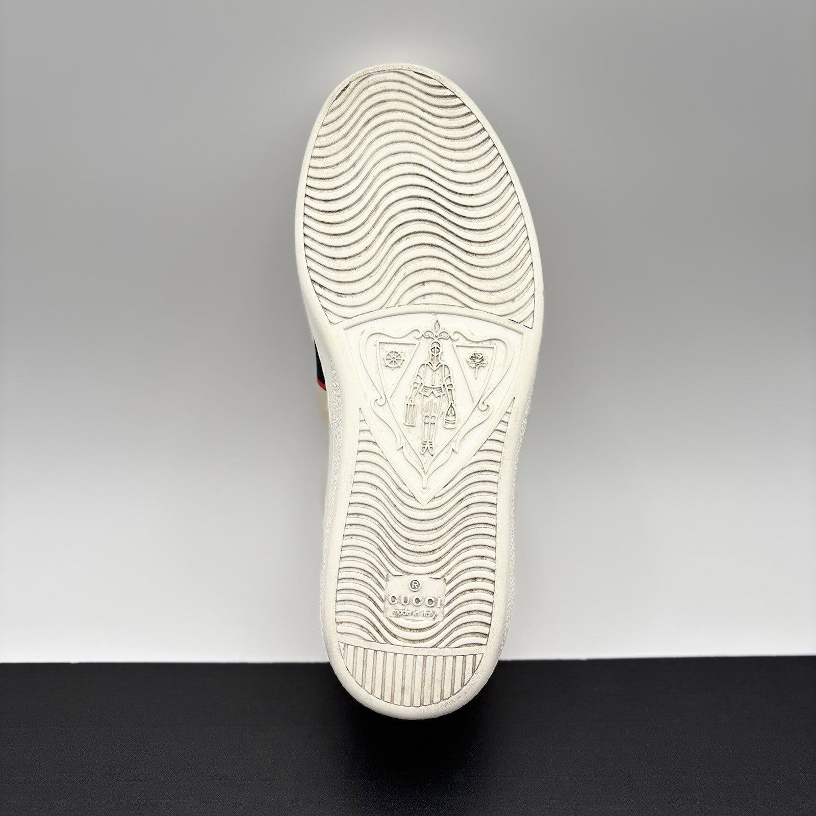 Size 7.5 G (8 US) - Gucci Ace Gucci Stripe ‘ White, Red ‘ | GREAT!
