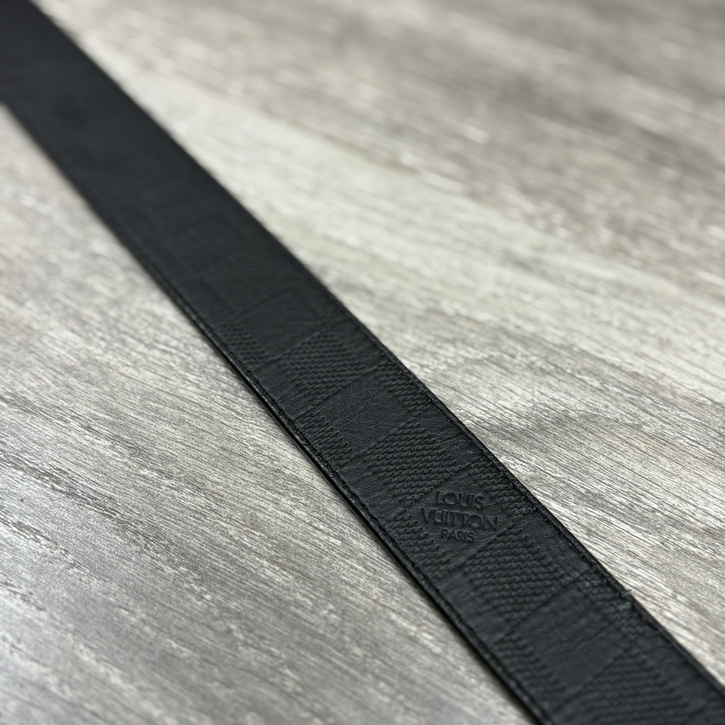 Louis Vuitton Leather Belt Silver Buckle ' Black '