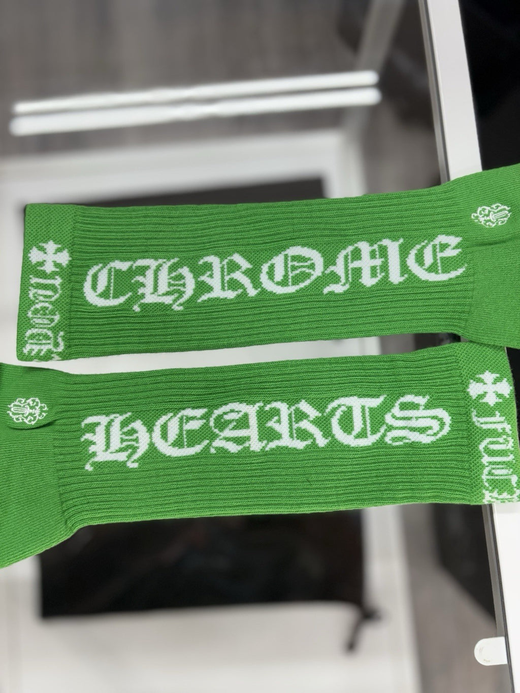 Size Large (9-13 US) - Chrome Hearts Socks ' Green ' | NEW!