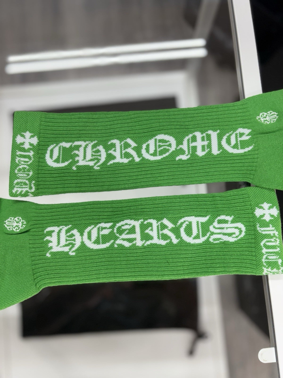 Size Large (9-13 US) - Chrome Hearts Socks ' Green ' | NEW!