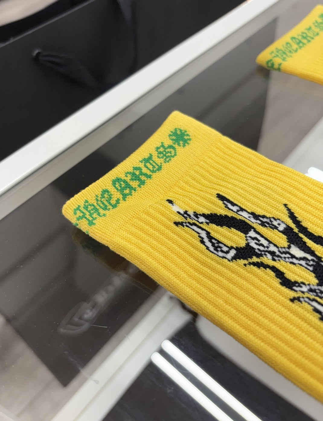 Size Small (4-6 US) - Chrome Hearts X Matty Boy Flame Socks ' Black ' | NEW!