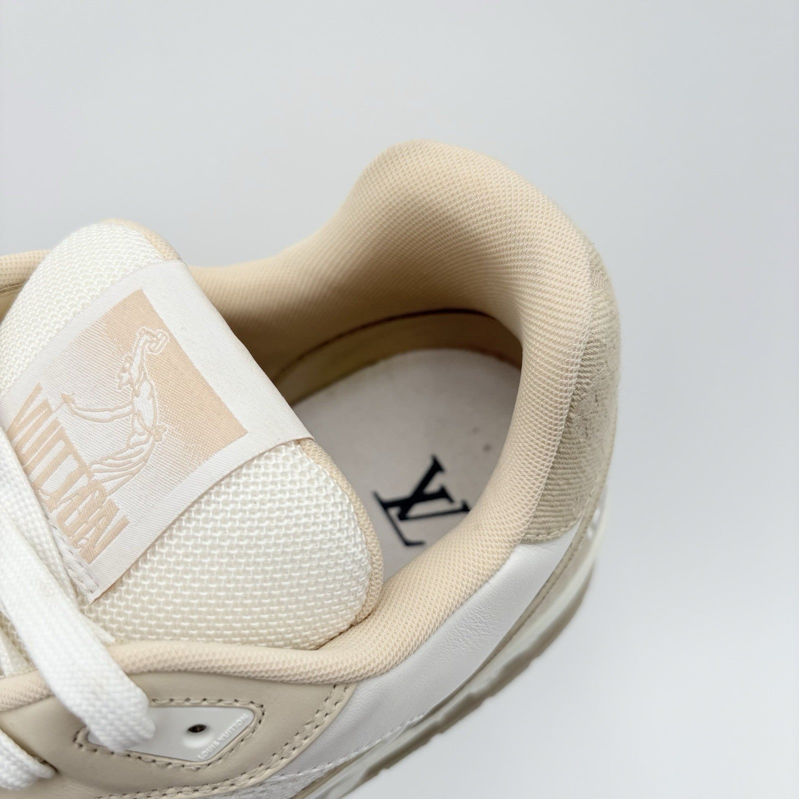Size 12 LV (13-13.5 US) Louis Vuitton Trainer Strap ' Beige ' | GREAT CONDITION!