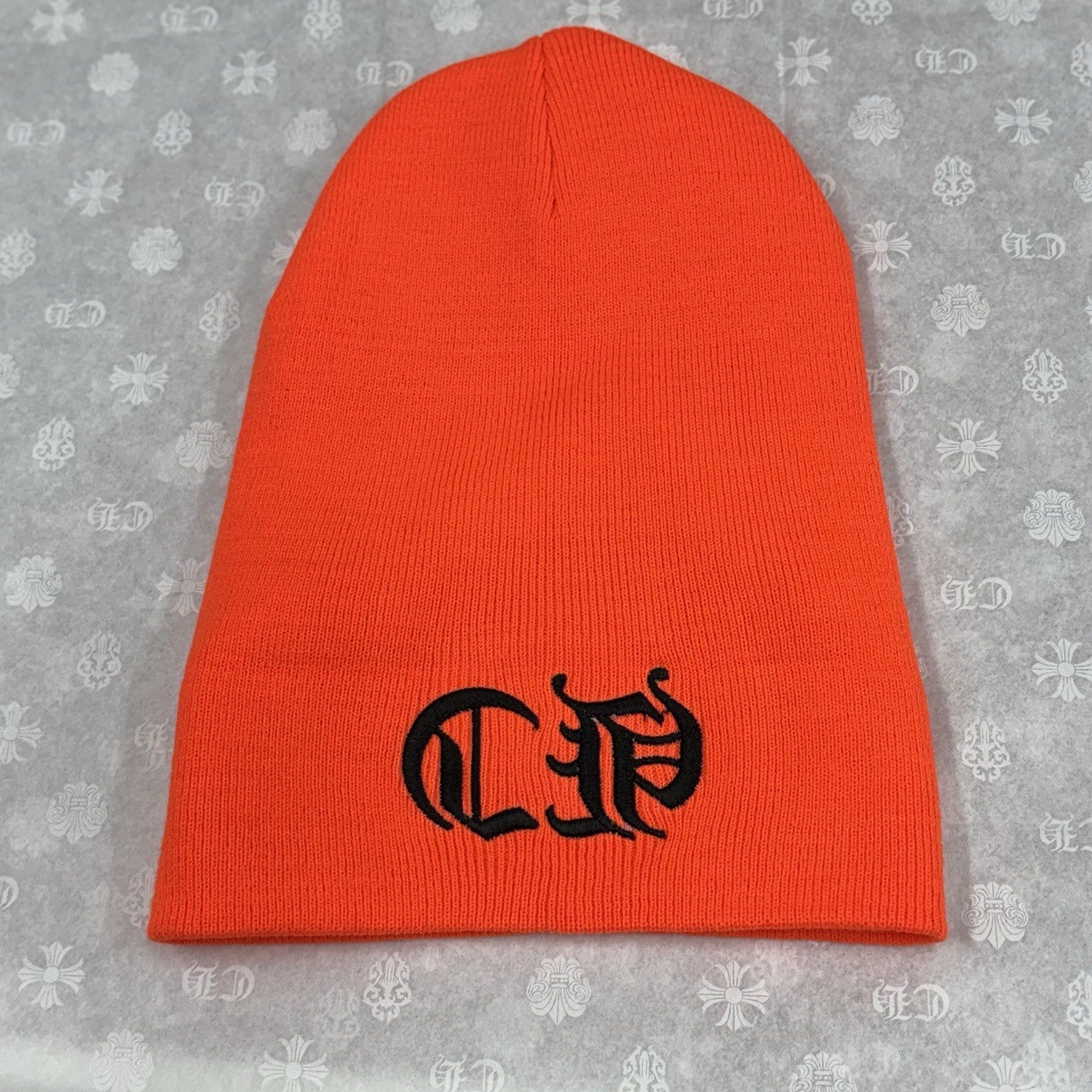 Chrome Hearts CH Logo Beanie ' Orange Black ' | BRAND NEW!