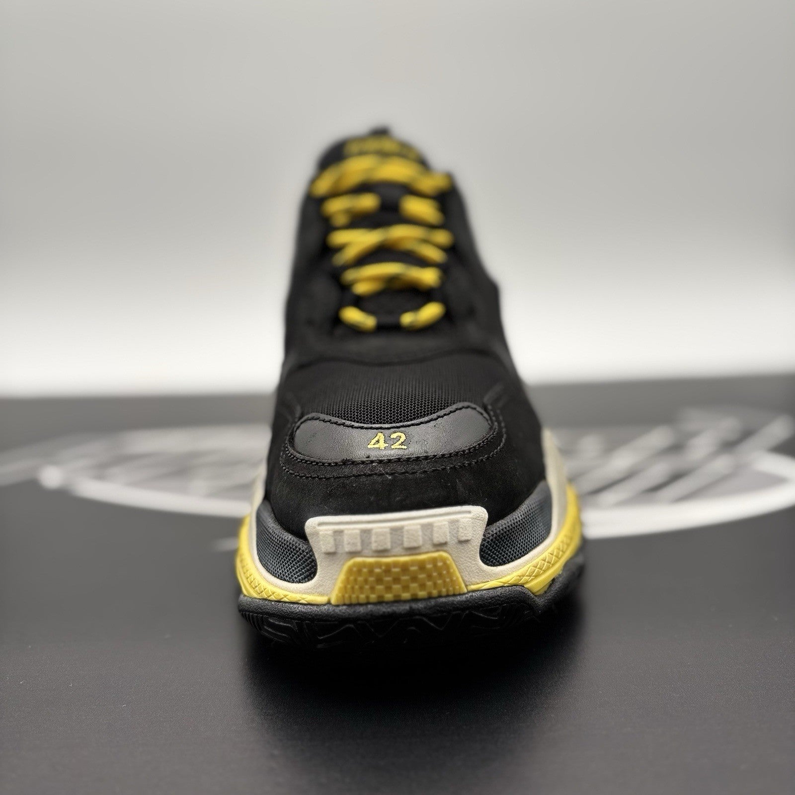 Size 42 (9 US) - Balenciaga Triple S ' Black Yellow ' | GREAT CONDITION!