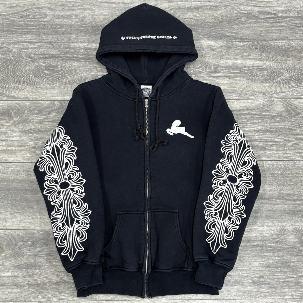 Size S - Chrome Hearts Thermal Foti Zip Up Hoodie ' Black ' | SUPER CLEAN!