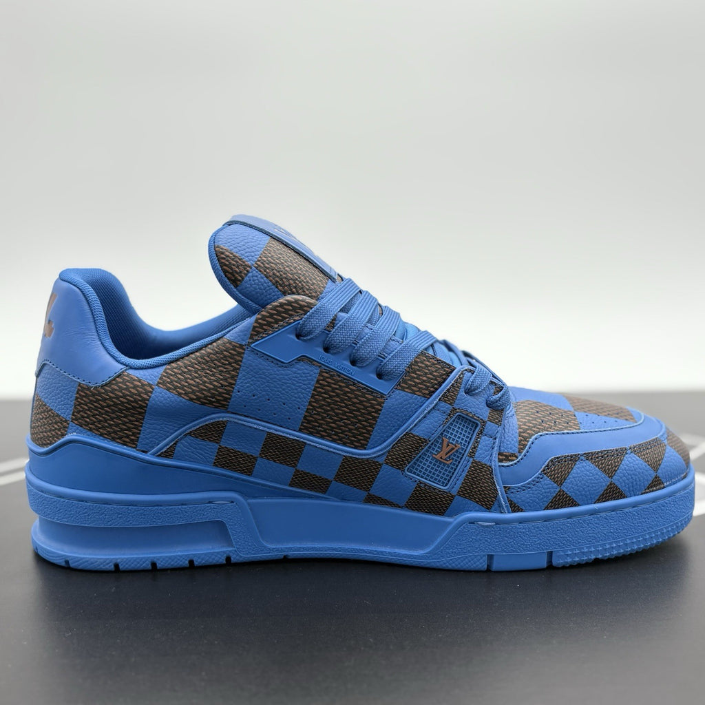 Size 9.5 LV (10.5-11 US) Louis Vuitton Trainer ' Blue Brown Checkered ' | NEW!