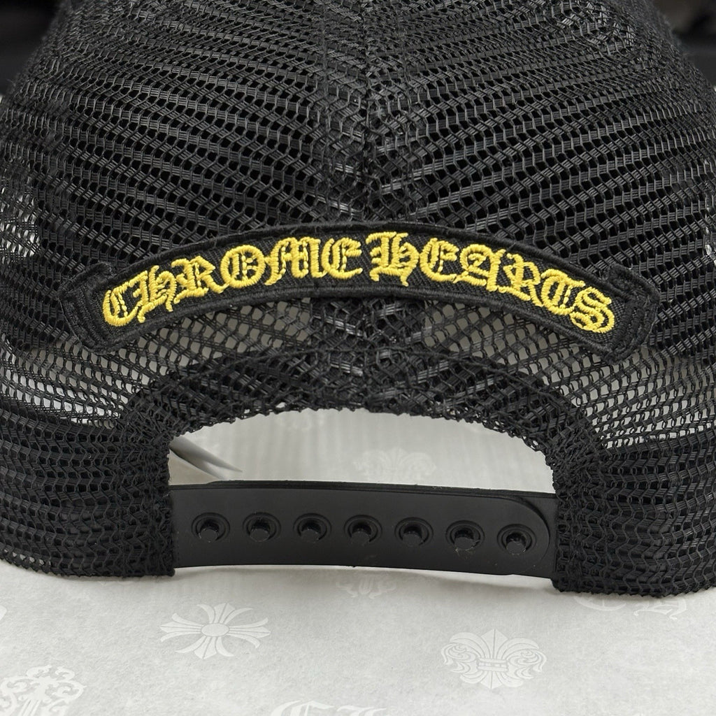 Chrome Hearts Plus Cross Seal Stamp Trucker Hat ' Black ' | GOOD CONDITION!